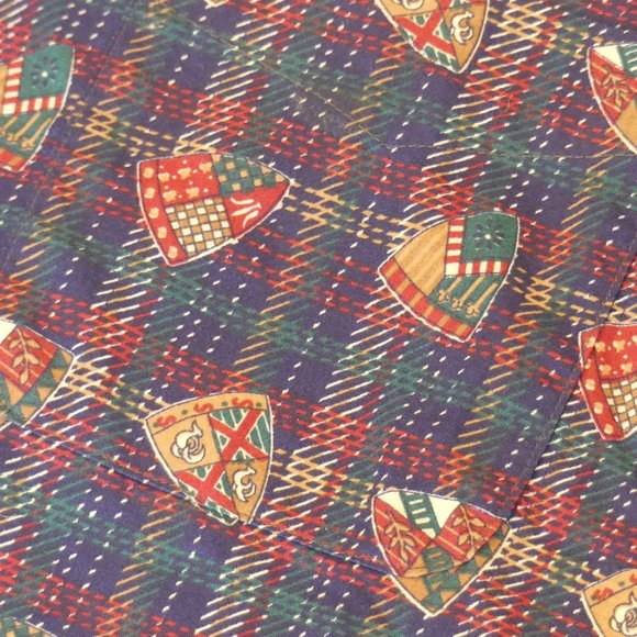 John Ashford Vintage Navy Blue Large Short Sleeve Button Down Shirt - Picture 4 of 5